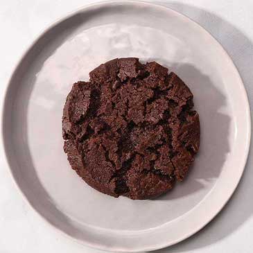 Top view of chocolate sable cookie square photo