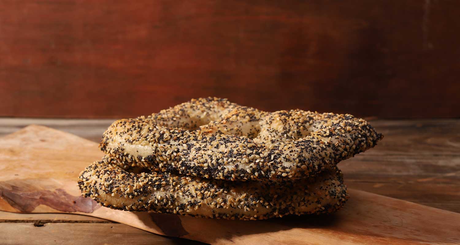 Side view of seeded fougasse